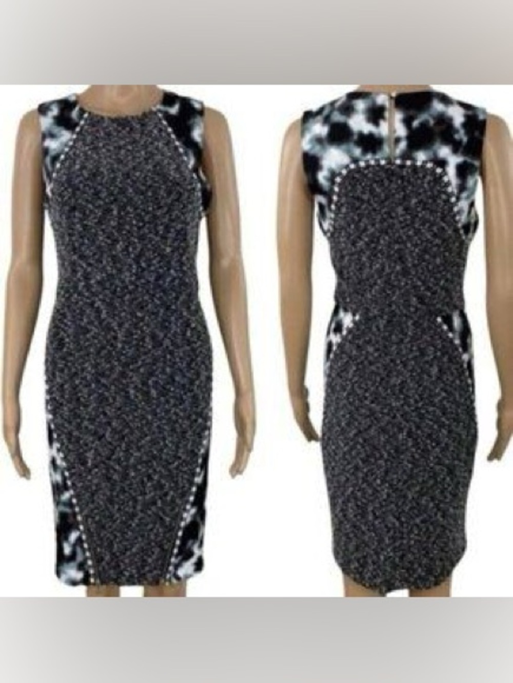 RACHEL Rachel Roy Size 6 Patterned and Tweed Fitted Dress